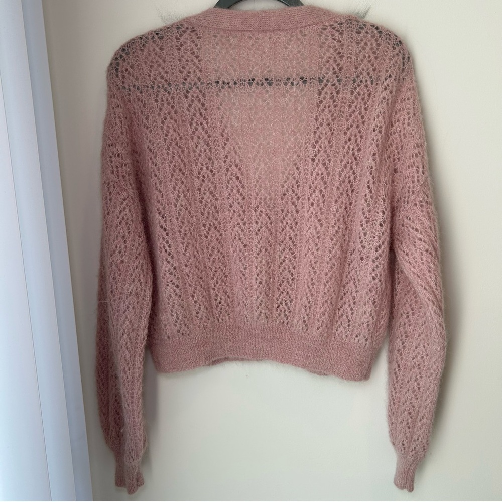 Free People Amelia Alpaca Cardigan Pink Size Medium - Picture 11 of 11